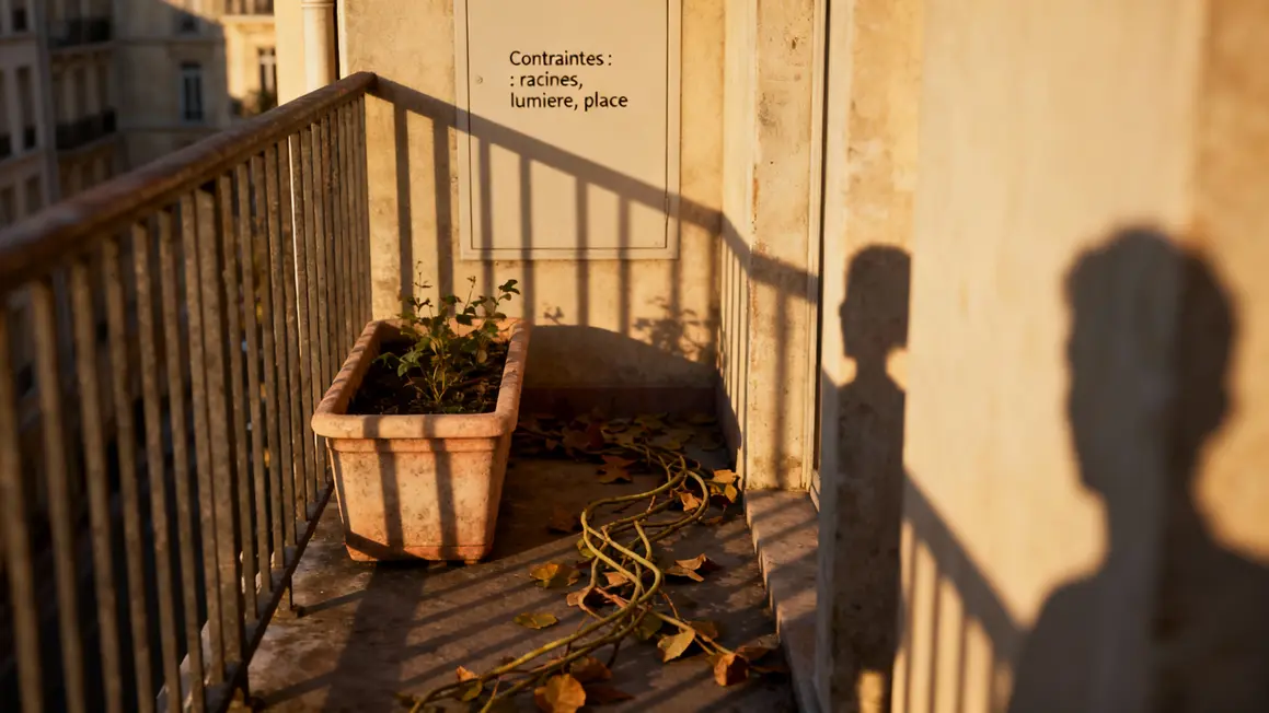 croissance bloquee balcon jardiniere sans treillis plante grimpante