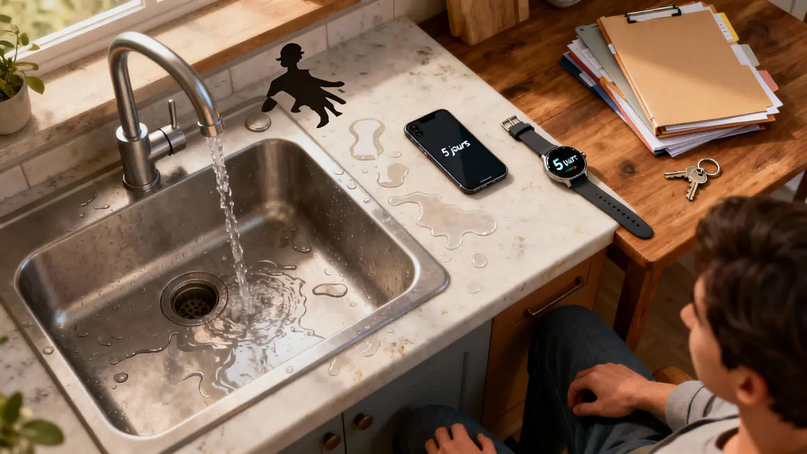 cuisine degat des eaux arrêt eau locataire