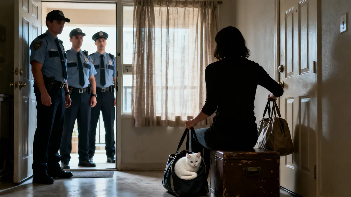 Femme sacs chat agents expulsion locative