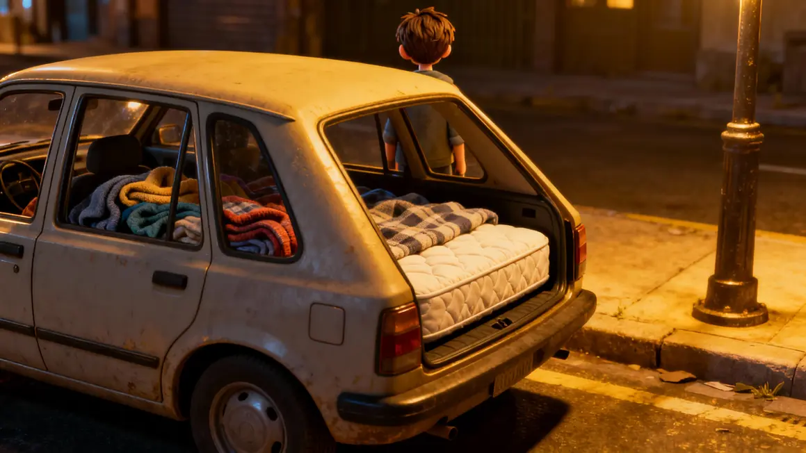 Voiture nuit matelas couvertures expulsion locative