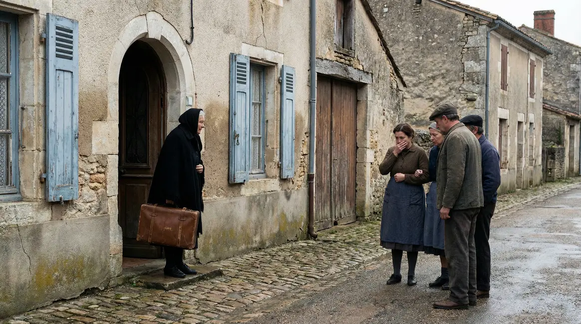 Expulsion femme âgée valise maison village centre France