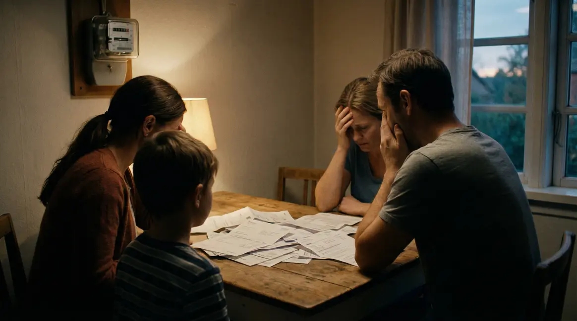 famille inquiète devant factures énergie