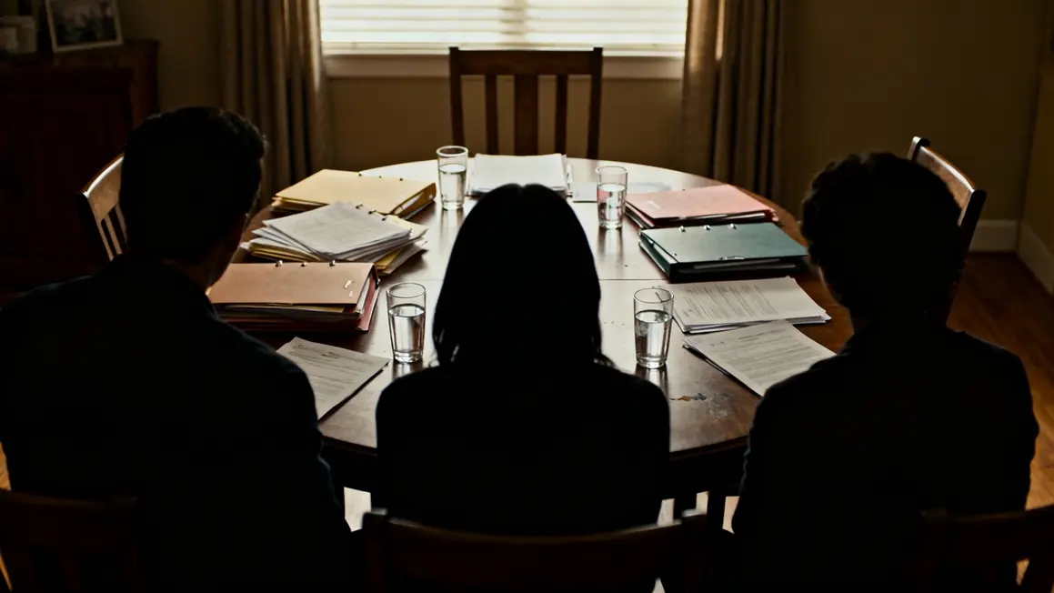 Famille tension autour table papiers impôts