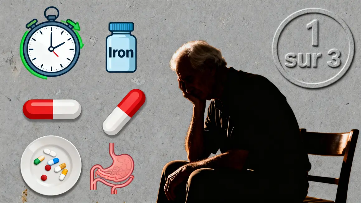 silhouette senior fatigue symboles carence metabolisme