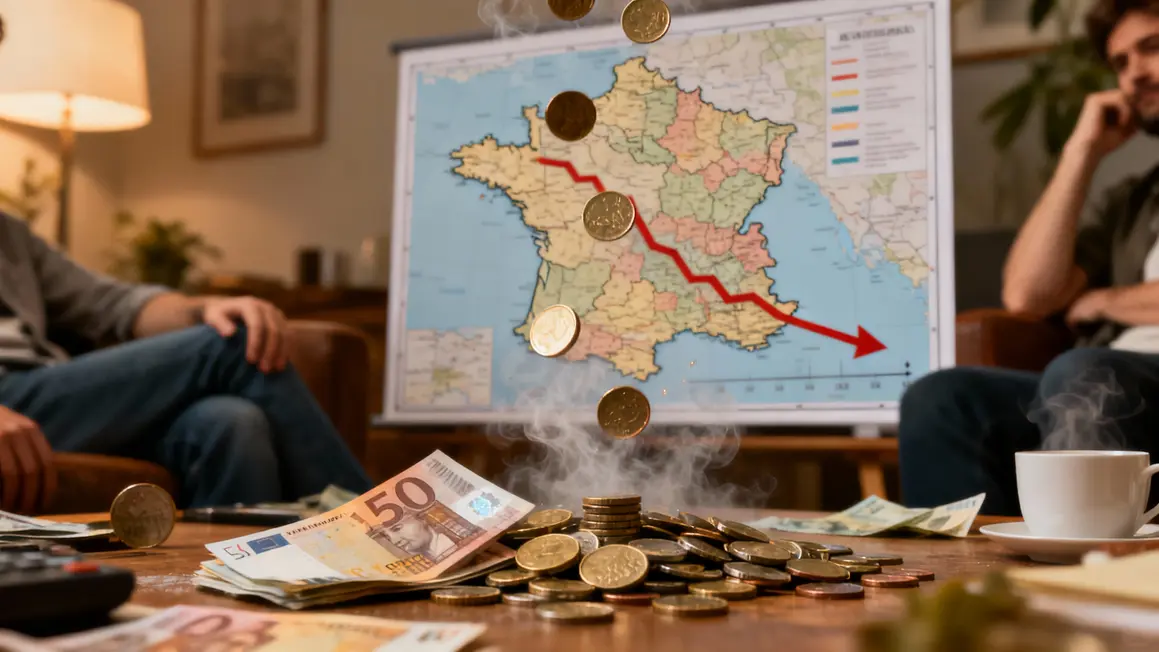 main pièces billets qui s’évaporent carte france
