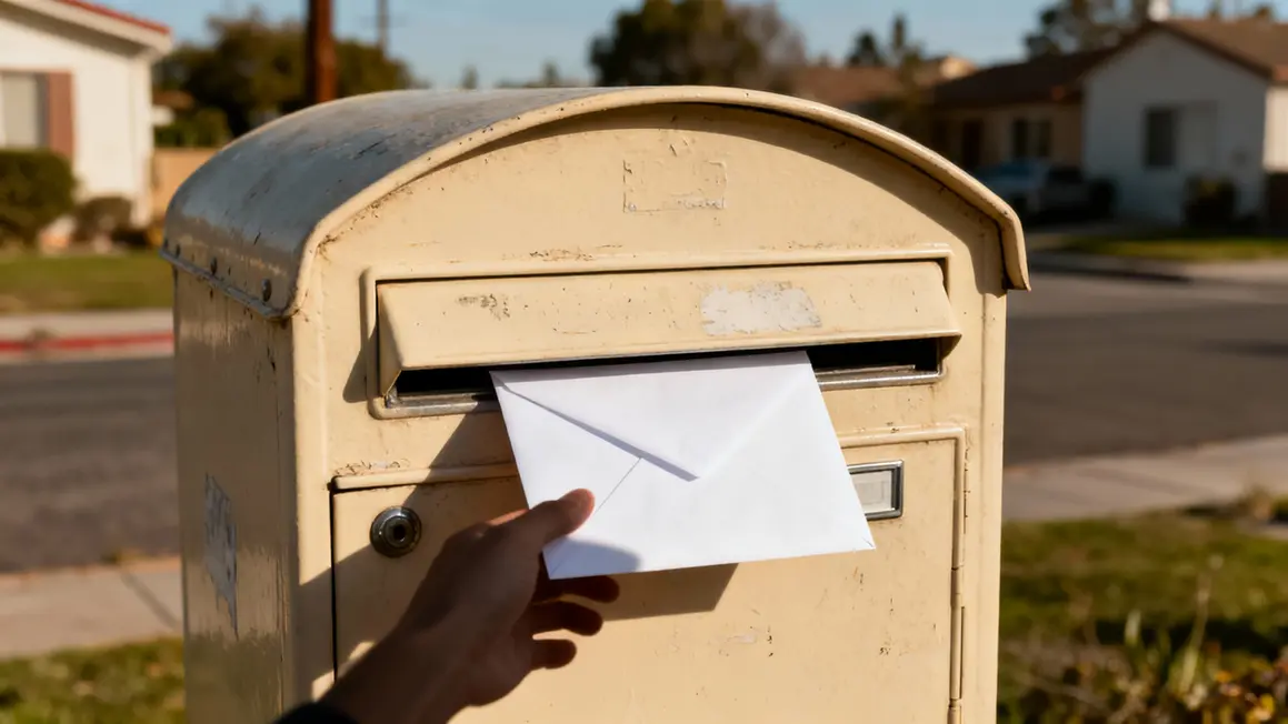 feuille blanche depasse boite aux lettres francaise
