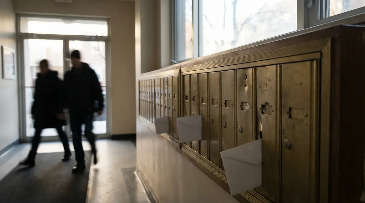 feuille blanche depasse boites aux lettres surveillance quartier
