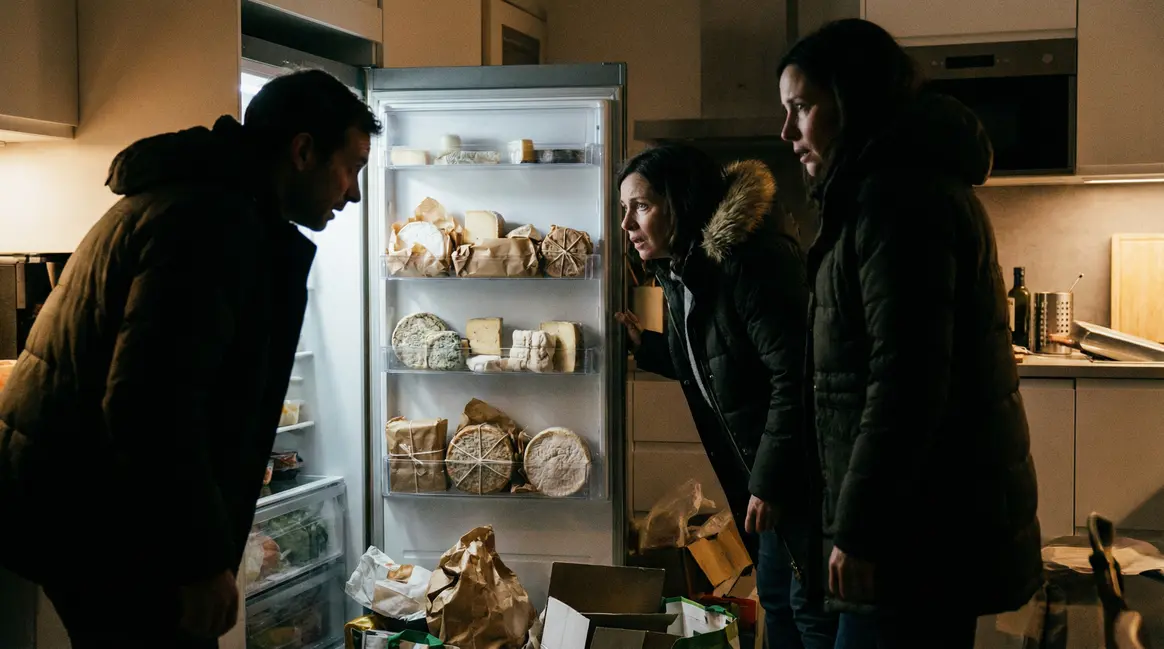 Famille ouvrant réfrigérateur rappel fromages brebis