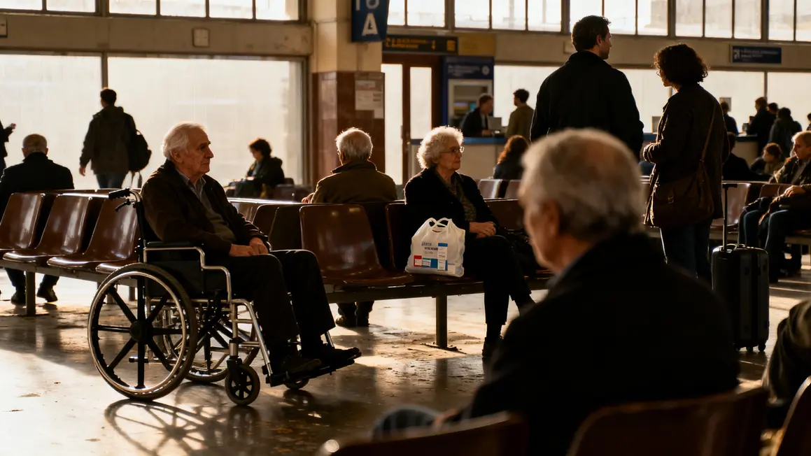Grève SNCF seniors salle attente gare
