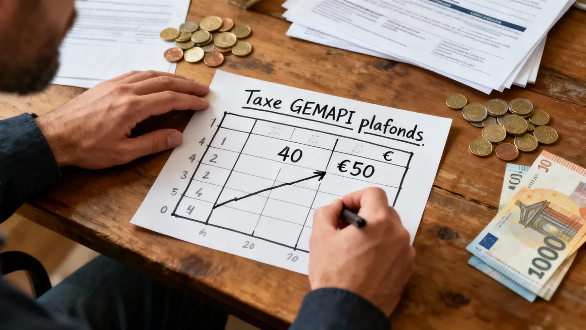 Tableau hausse plafond taxe Gemapi 40 à 50 euros