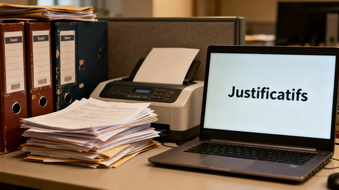 bureau avec dossiers et justificatifs pour argent liquide