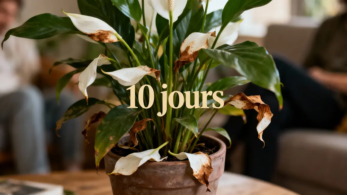 Fleurs de lis de paix fanées pot 10 jours