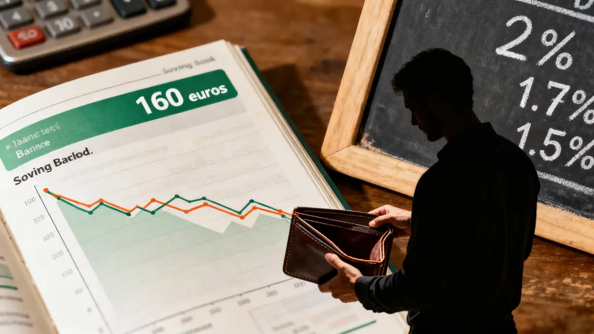 carnet epargne solde 160 euros graphique baisse porte-monnaie vide