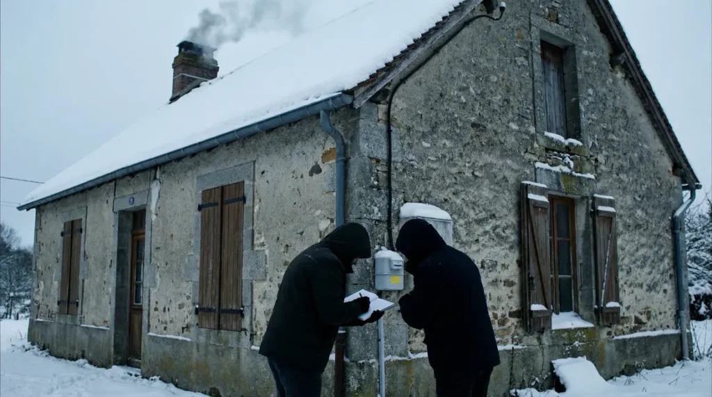 Maison ancienne chauffage compteur hiver froid