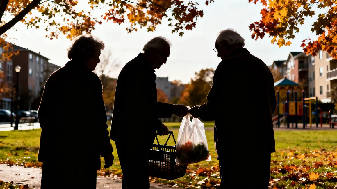 seniors échange sac plastique maison de retraite parc