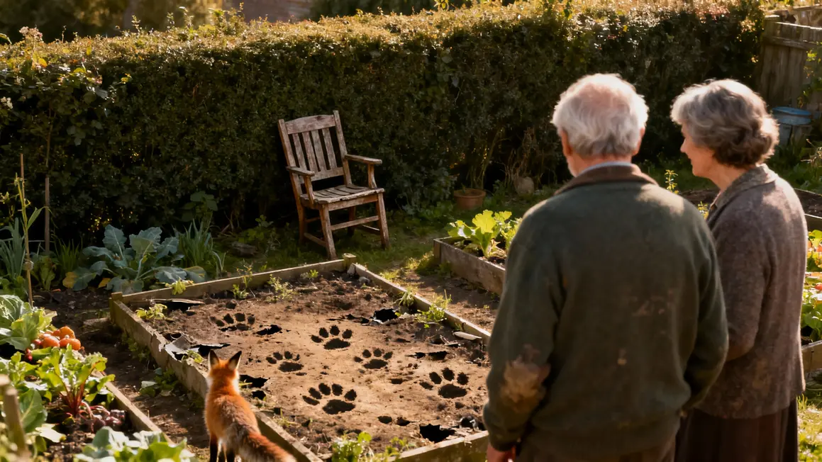 potager endommagé marc de café renard chaise matin