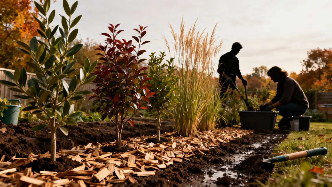 Plantation automne haie resistant laurier photinia
