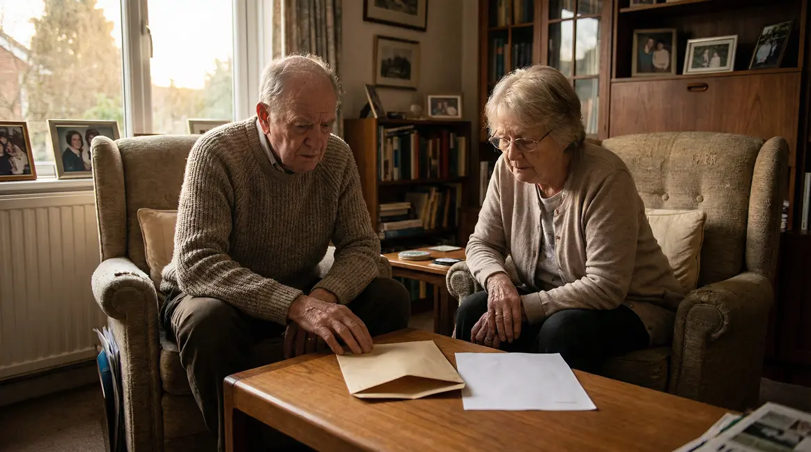 Couple seniors inquiet lecture lettre PEL échéance