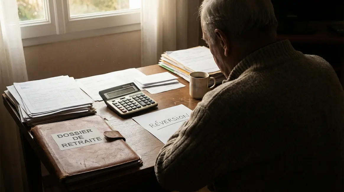 Bureau avec documents pension de réversion 2026