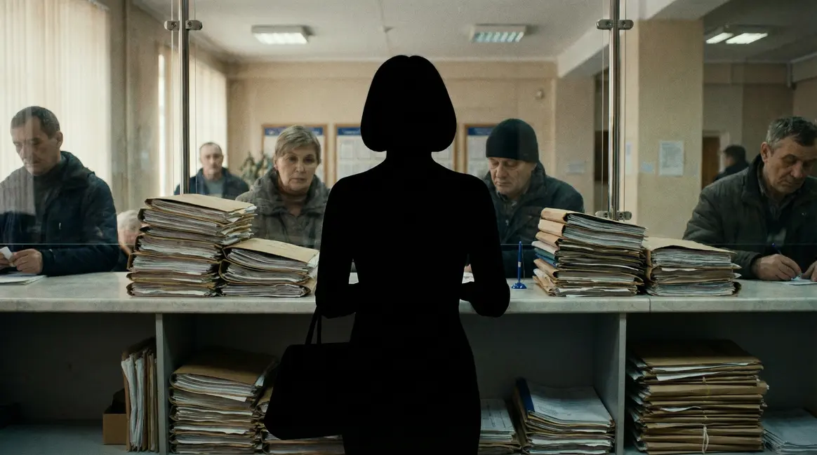 Femme devant guichet administratif pension de réversion