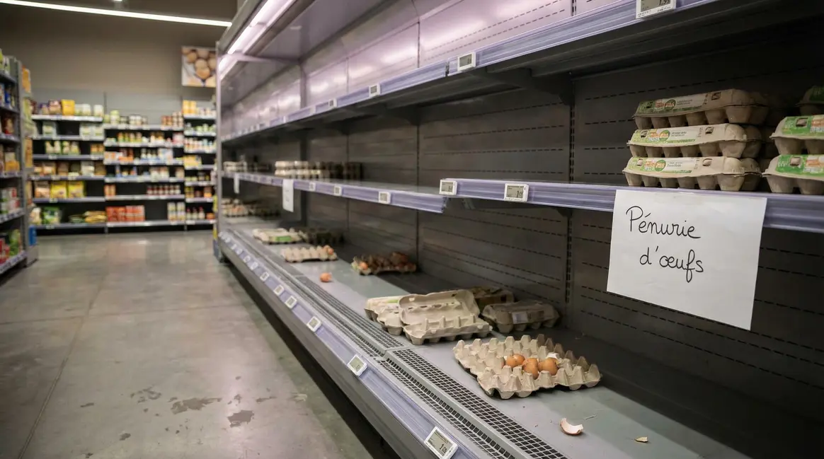Penurie d oeufs rayons supermarche francais vides