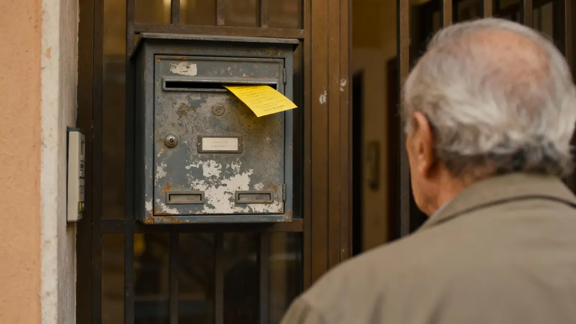 Ticket jaune recommandé boîte aux lettres entrée immeuble