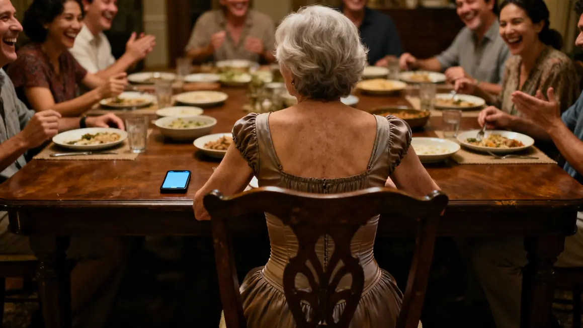 Femme senior repas familial Pilates victoire