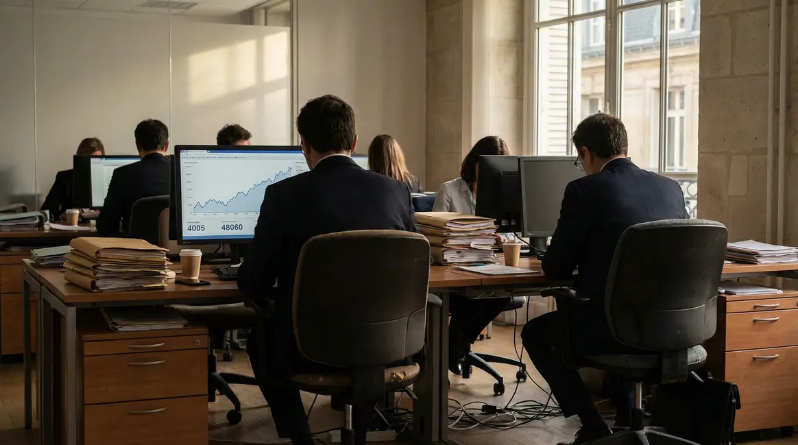 bureau administratif moderne graphique hausse plafond securite sociale