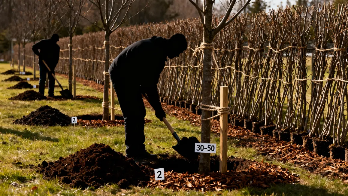 Plantation arbres haies racines nues février