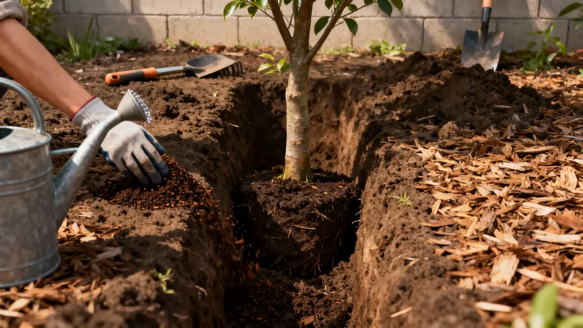 Plantation cognassier Japon compost arrosage