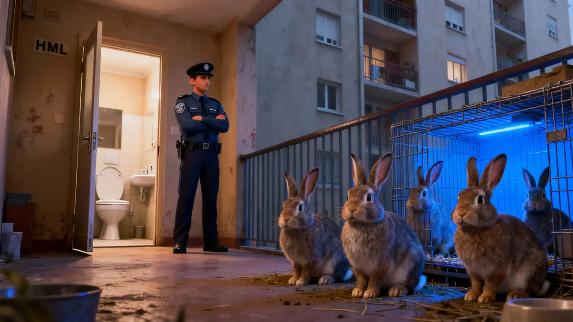 Intervention police cages lapins HLM