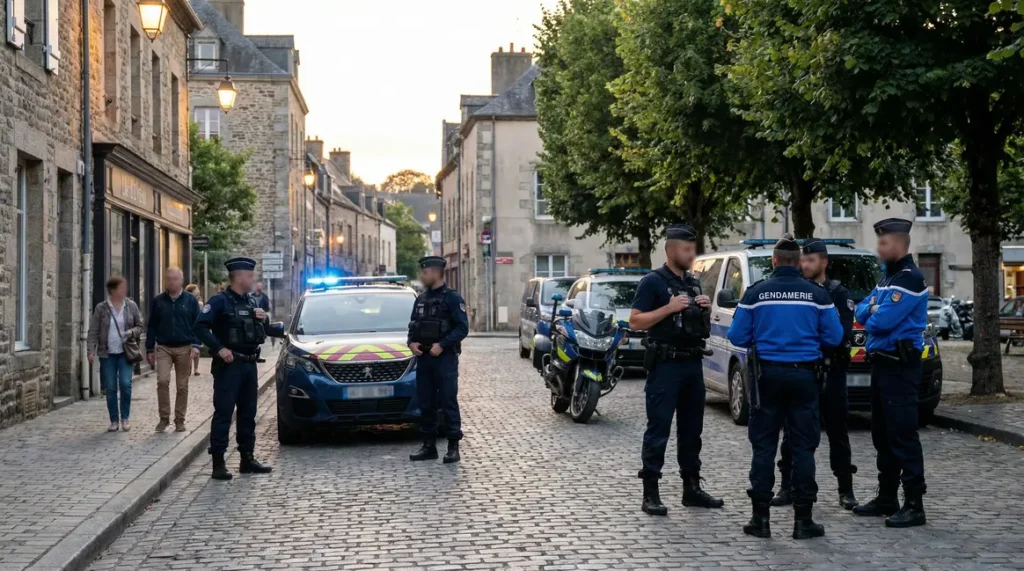 Scène de policiers gendarmes sécurité rue française