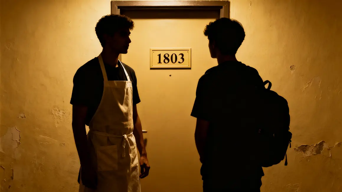 Silhouettes devant porte 1803 seuil retraite profils fragiles
