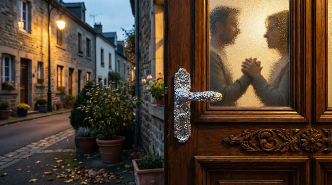 porte entree papier aluminium poignee securite maison