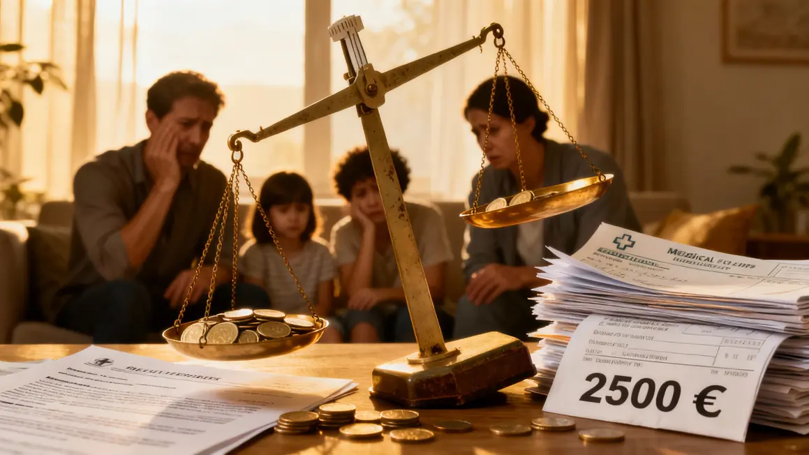 balance déséquilibrée factures médicales famille inquiète