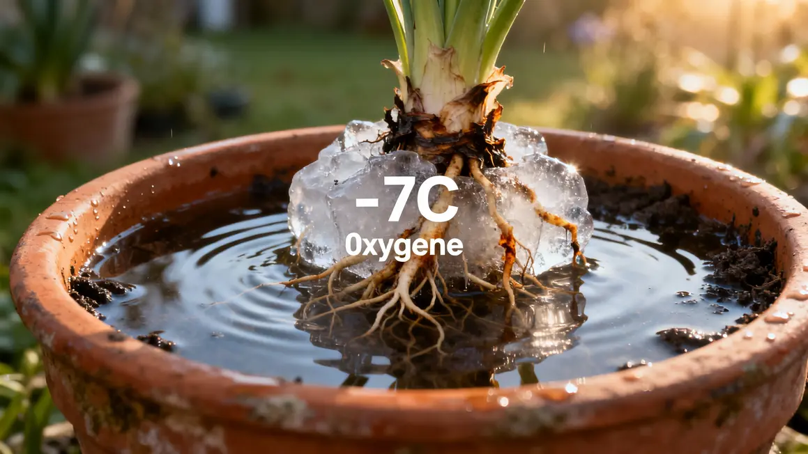 coupe sol argile racines agapanthes pourries eau stagnante