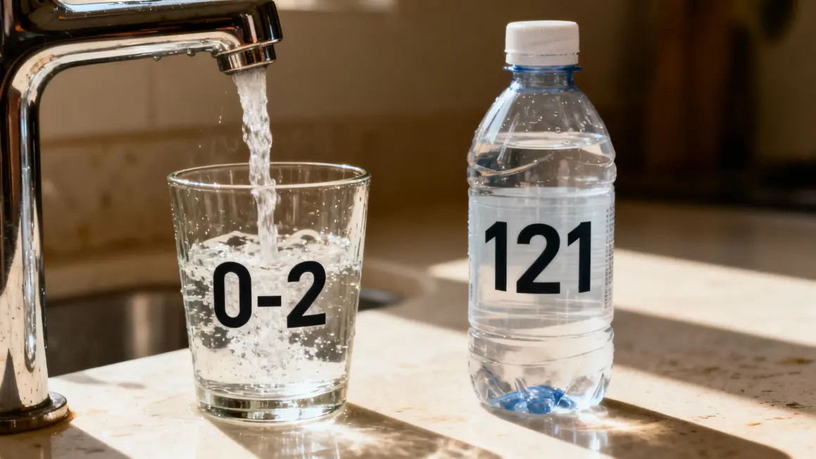 Comparatif microplastiques eau robinet et bouteille