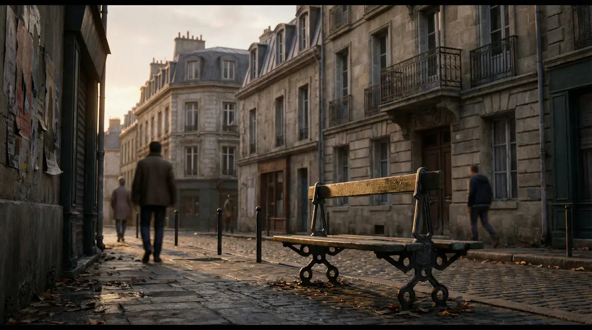 rue centrale vide à agen banc public solitude seniors