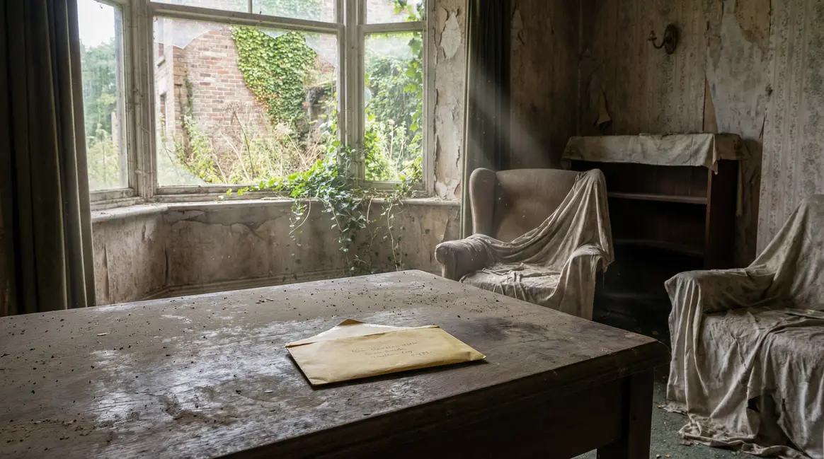 lettre sur table salon succession maison ancienne