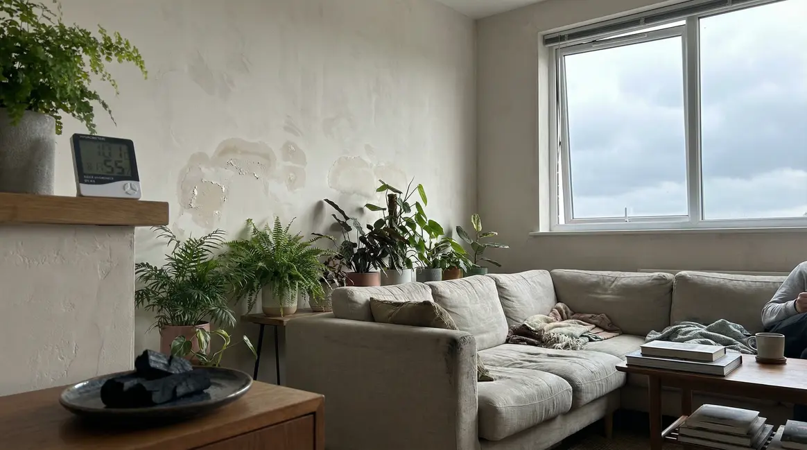 Salon moderne humidité plantes hygromètre charbon