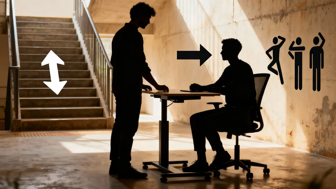 mouvement bureau réglable étirement sédentarité