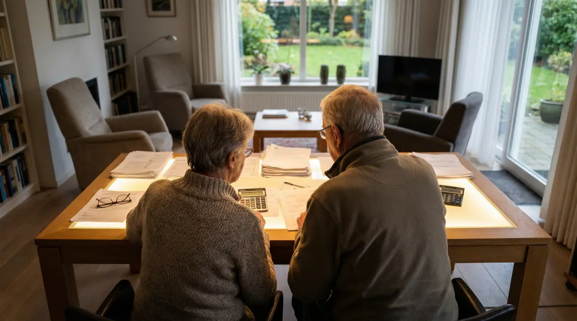 couple seniors table documents fiscaux impots retraite