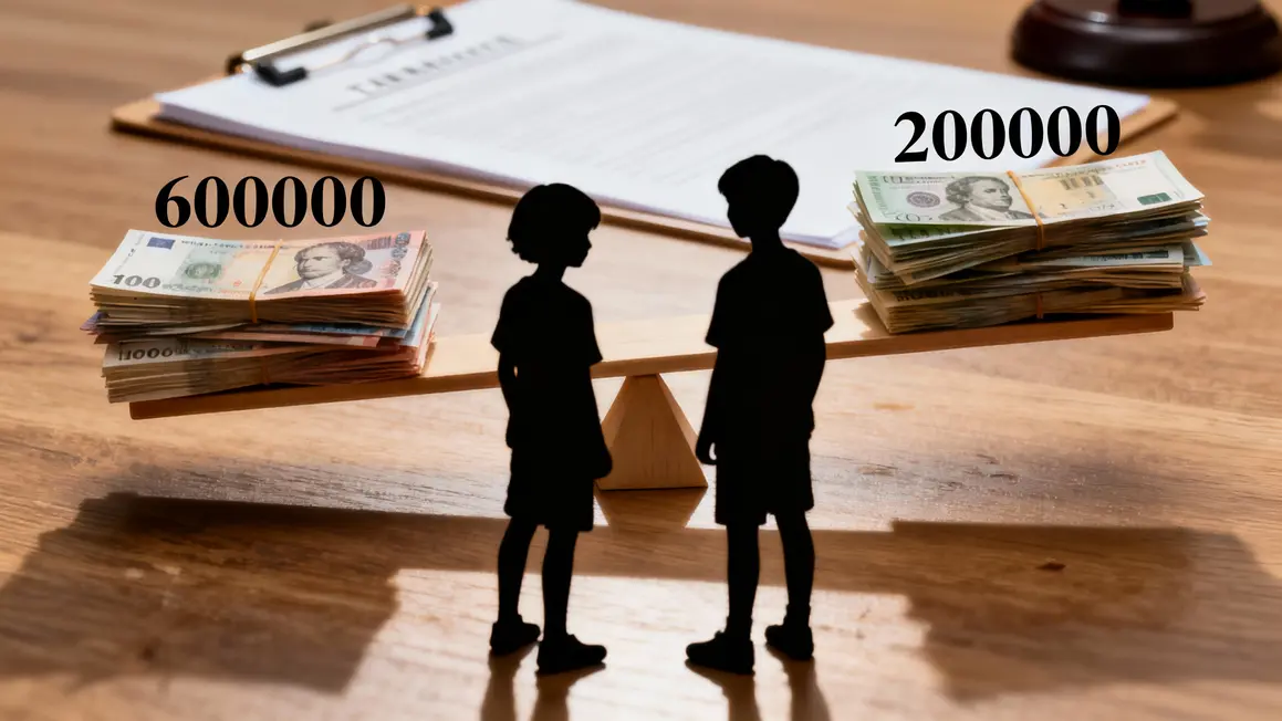 Deux enfants balance succession notaire