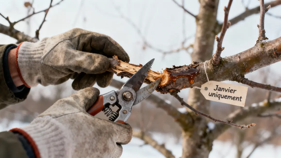 taille pommier hiver sécateur branche morte
