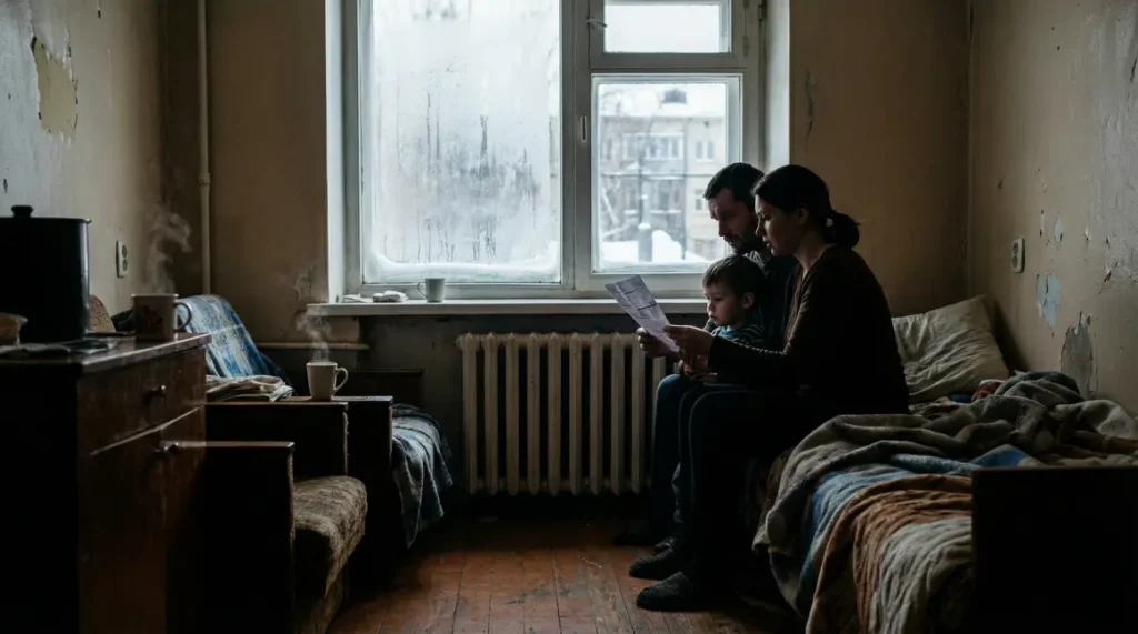 famille modeste regarde facture EDF option EJP hiver
