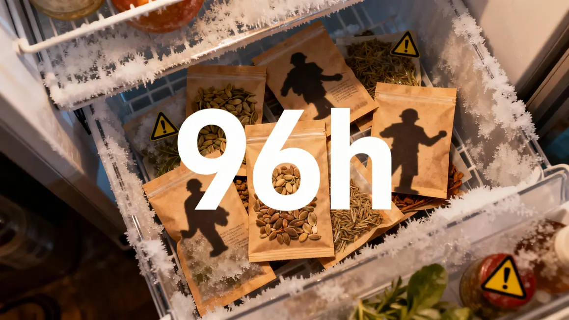 Sachets graines congélateur 96h alerte