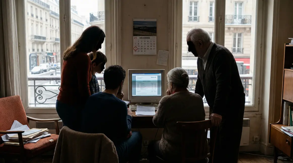 Scène familles seniors versement CAF relevé bancaire 5 janvier