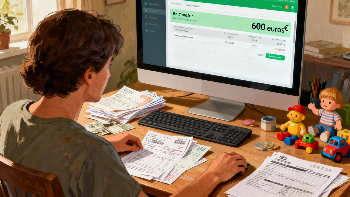 ecran ordinateur montrant virement DGFIP avance credimpot 600 euros