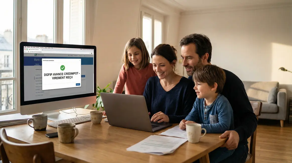 famille recevant virement fiscal DGFIP avance credimpot