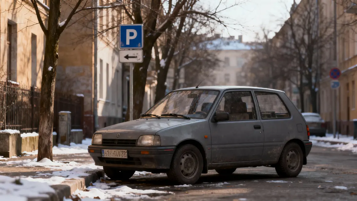 Petite voiture grise immobilisée excès de vitesse